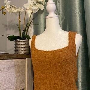 Fuzzy burnt orange tank